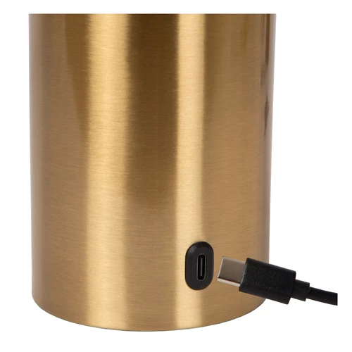 Lucide VIVO - Rechargeable Table lamp - Battery pack - Ø 8 cm - LED Dim. - E27 - 1x1W 2700K - Matt Gold / Brass - detail 2